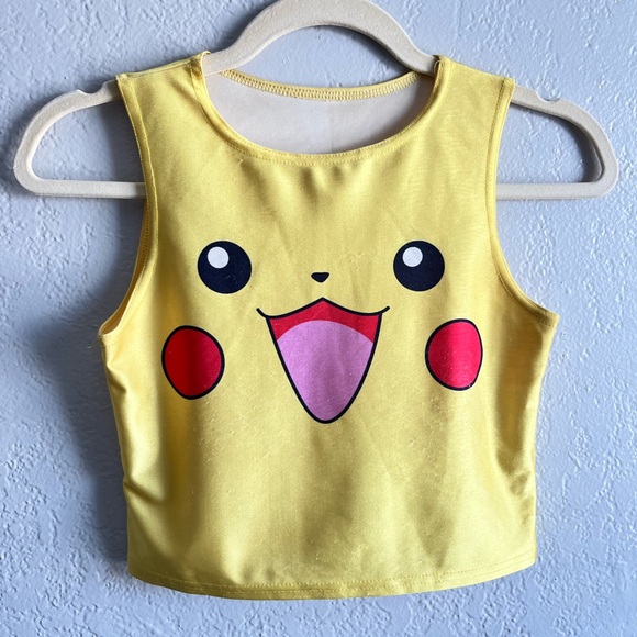 Yellow Pikachu Cropped Tank Top - Picture 1 of 1